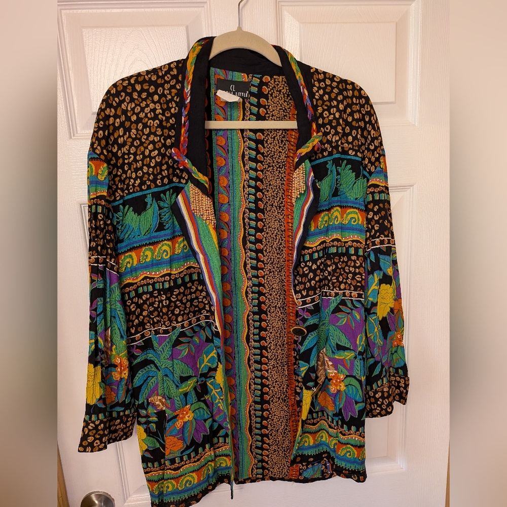 Vintage Carole Little Colorful Patterned Jacket